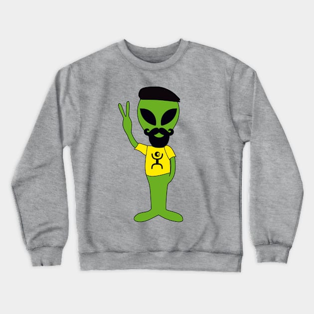 Peace Alien - Hipster Lives In France Crewneck Sweatshirt by EDDArt